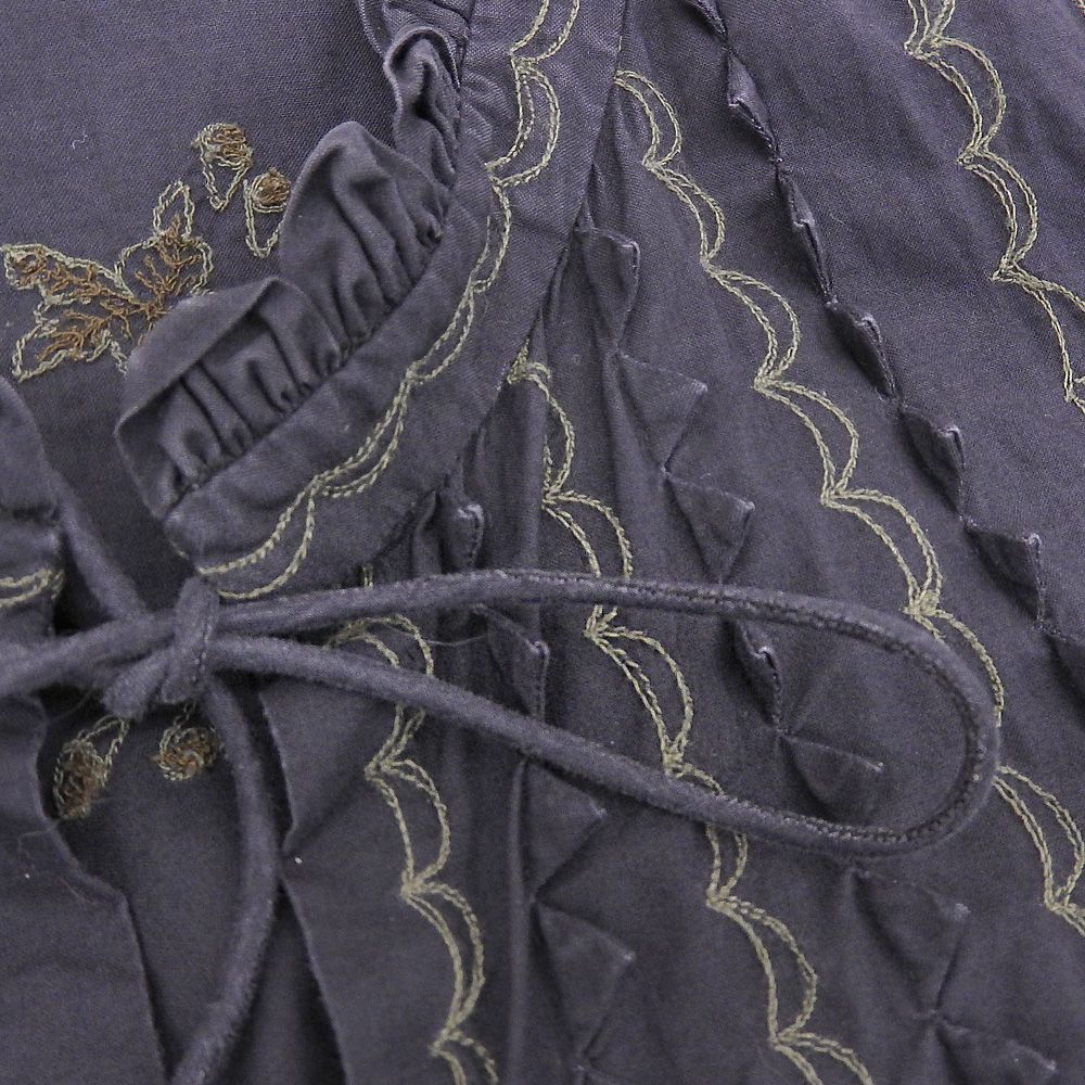 Haat ハート 美品 コットン 刺繍 長袖ワンピース レディース パープル  