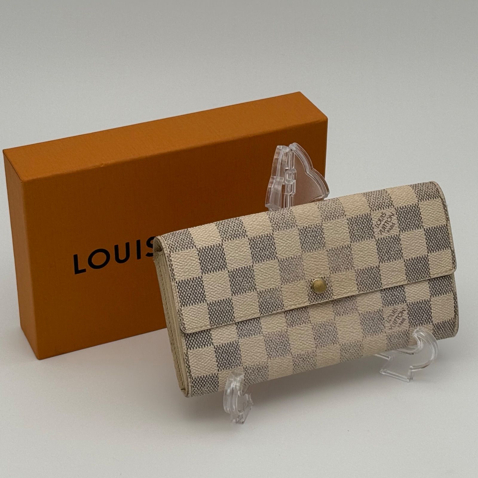 美品】ルイヴィトン アズール ポルトフォイユ サラ ダミエ 長財布