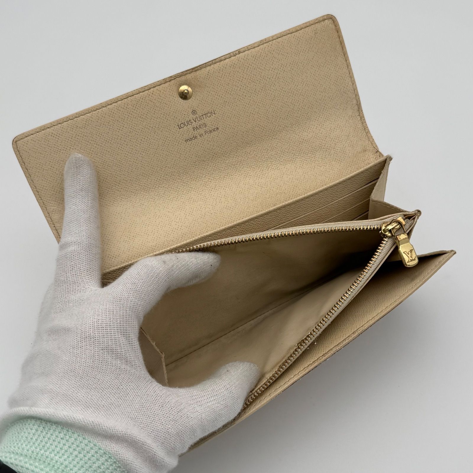 美品】ルイヴィトン アズール ポルトフォイユ サラ ダミエ 長財布