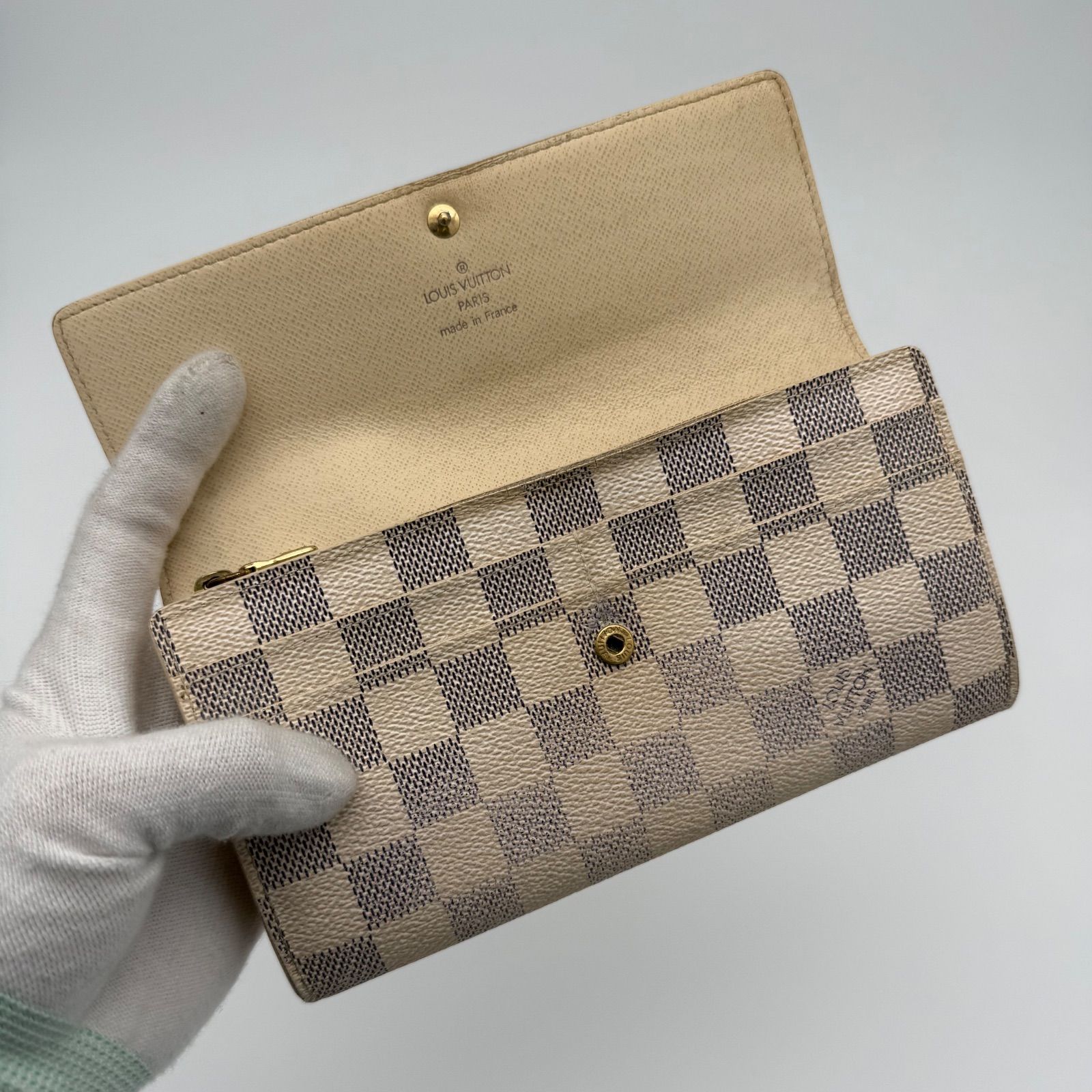 【セール】ルイヴィトン ダミエアズール 現行 長財布 ポルトフォイユ サラ 美品】ルイヴィトン アズール ポルトフォイユ サラ ダミエ 長財布