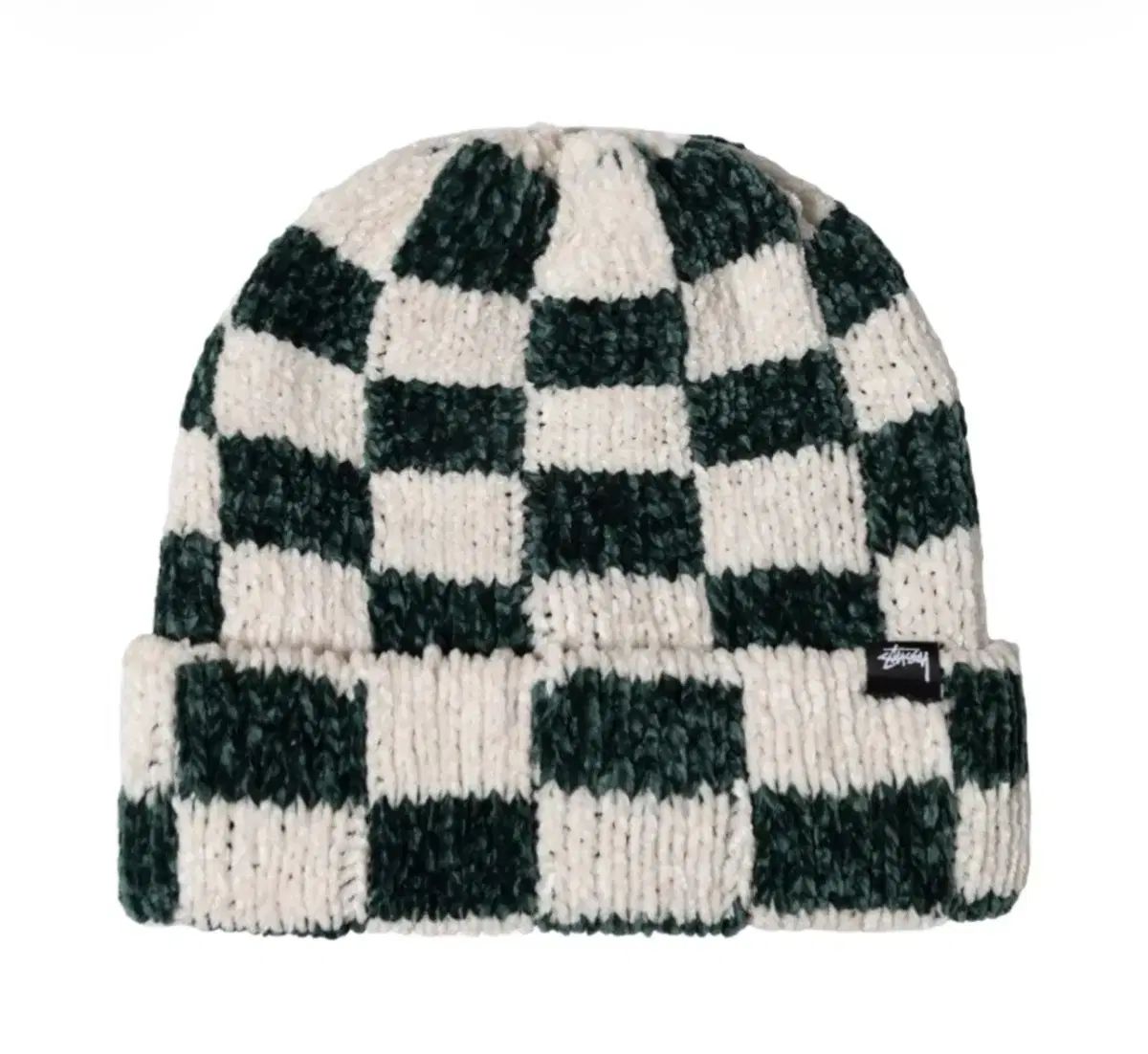 STUSSY クロシェ チェッカー ビーニー グリーン - メルカリ