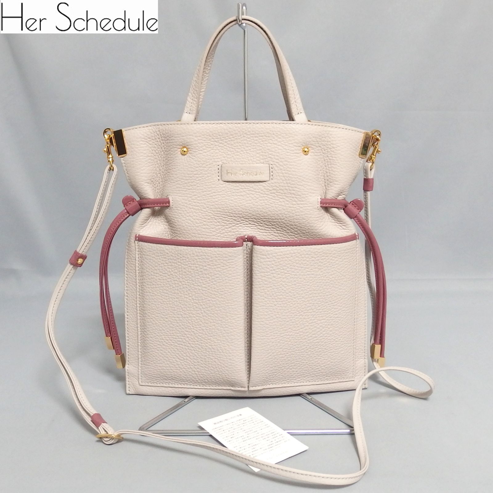 極美品☆Her Schedule float 2Way ショルダー ハンドバッグ ポケット 