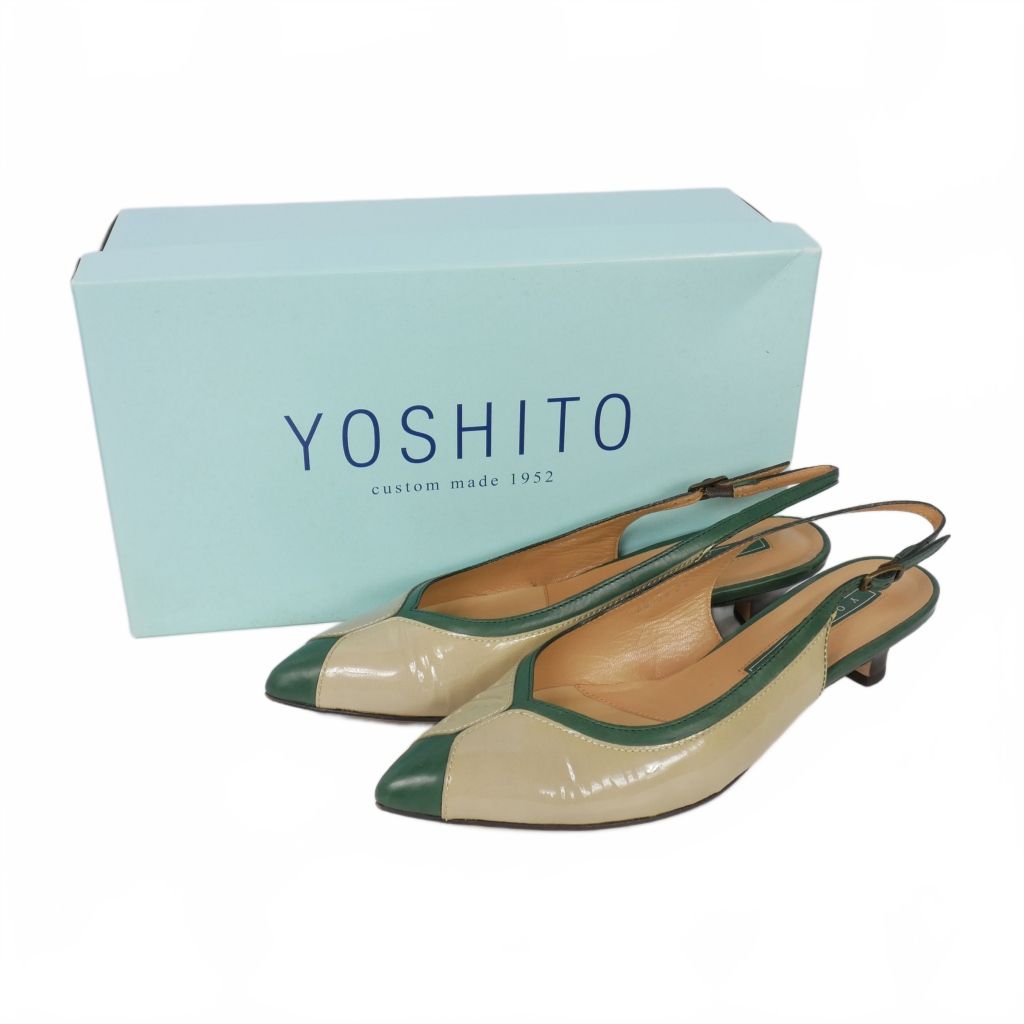 ヨシト YOSHITO バックストラップ パンプス エナメル レザー 切替 22cm