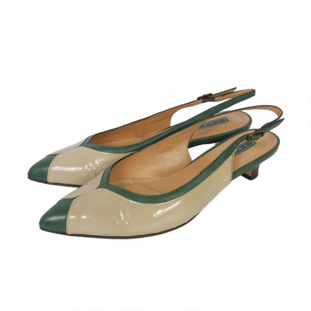 ヨシト YOSHITO バックストラップ パンプス エナメル レザー 切替 22cm