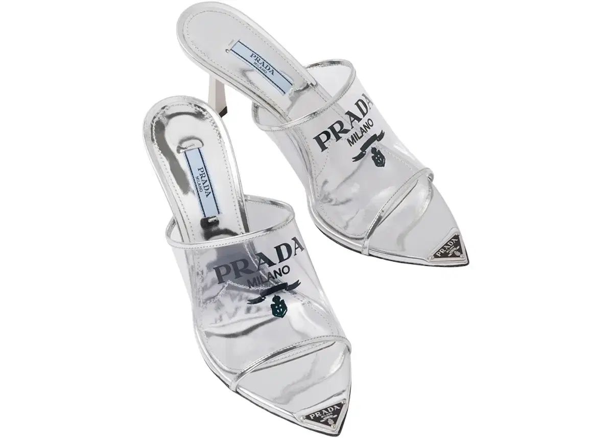 正規品 PRADA プラダ 三角 ロゴ クリア 透明 レディース サンダル