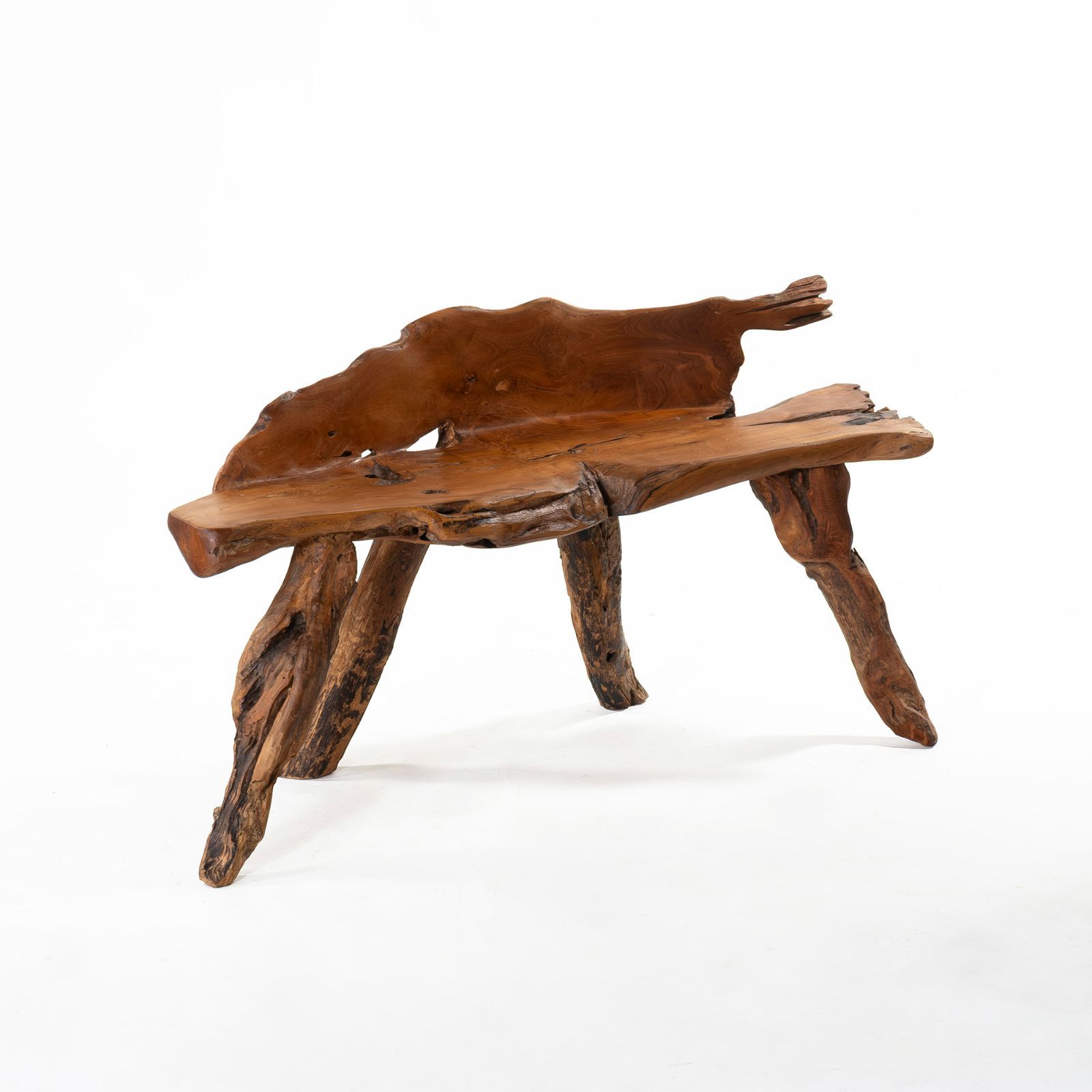 ベンチ 天然木1枚板 チーク古材 オールドチーク 無垢材 流木 オブジェ