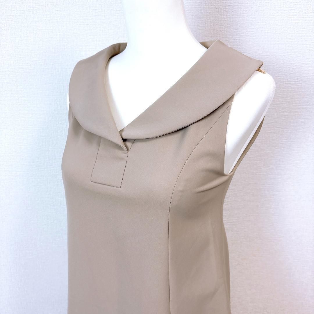 美品】FOXEY NEW YORK ノースリーブワンピース 38 ベージュ 襟 - メルカリ