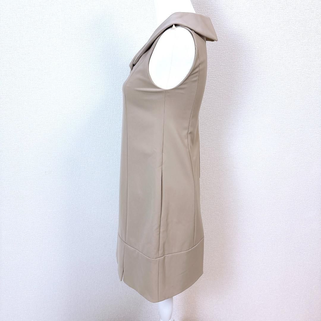 美品】FOXEY NEW YORK ノースリーブワンピース 38 ベージュ 襟 - メルカリ