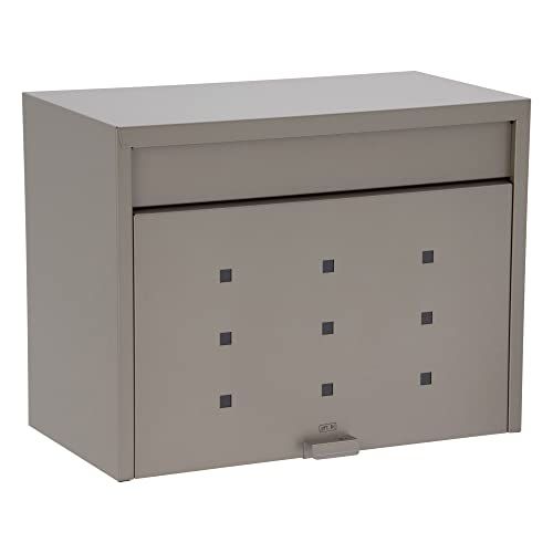 グリーンライフ ポスト 壁掛け 大型 スチール製 大容量 窓付き メール便対応 B 4封筒 角形2号 対応 南京錠取付可 おしゃれ チタングレー FH-70 TGY m