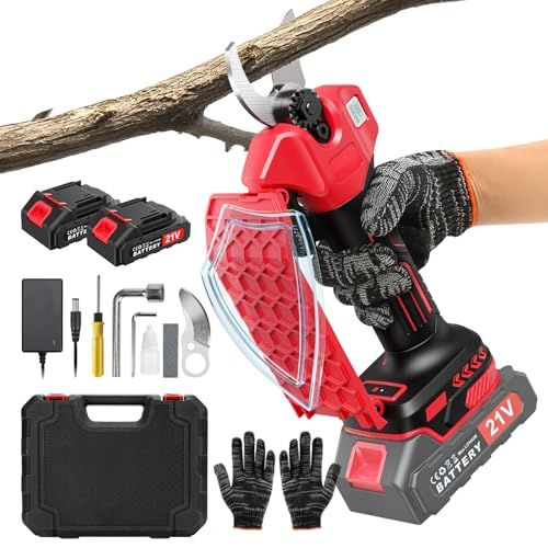 安全特化 充電式剪定ばさみ 電動剪定バサミ 直径40 mm 2段階開き角度調整 全方位完整ハンドガード 安全 21 V強いパワー 2000 mAh 大容量バッテリー マキタ18 V互換 ディスプレー 植木 盆栽 庭木 枝切り 切断 果樹用 収納ケース 予備 m