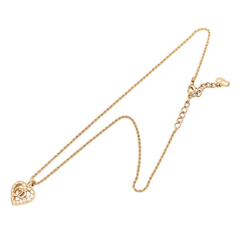 ディオール CDロゴ ハート モチーフ ゴールド メッキ ラインストーン