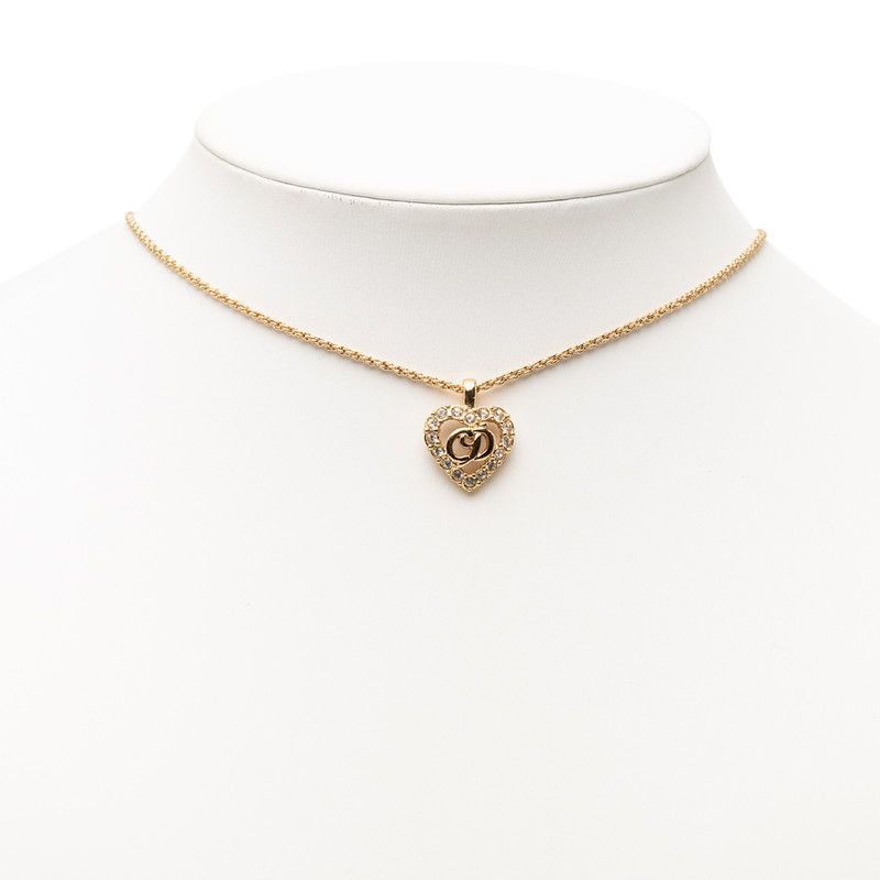 ディオール CDロゴ ハート モチーフ ゴールド メッキ ラインストーン