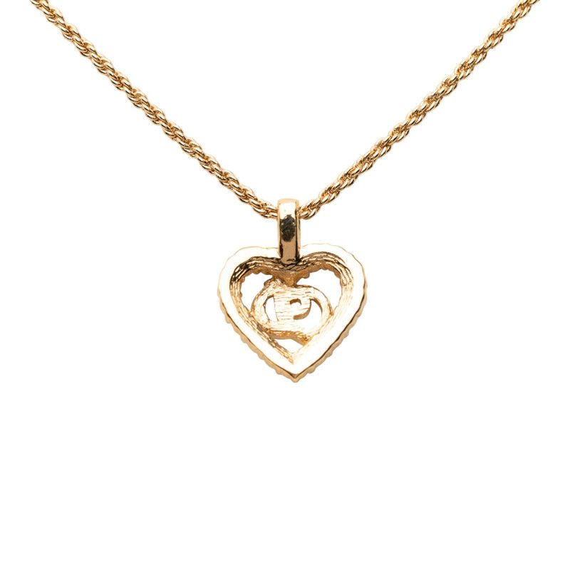 ディオール CDロゴ ハート モチーフ ゴールド メッキ ラインストーン