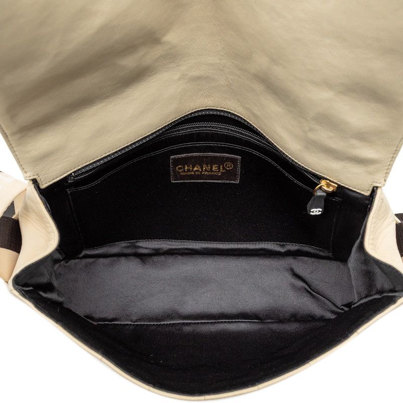 シャネル チョコバー 斜め掛け ショルダーバッグ A16735 ベージュ