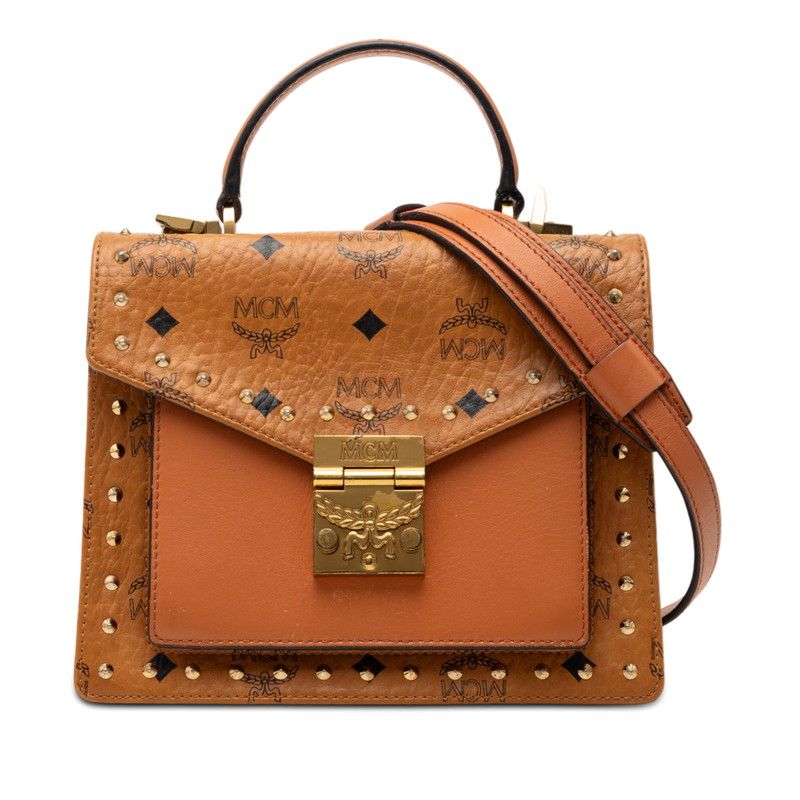 エムシーエム MCM ハンドバッグ ショルダー 2WAY スタッズ レザー エム シー エム ヴィセトス モノグラム スタッズ ハンドバッグ