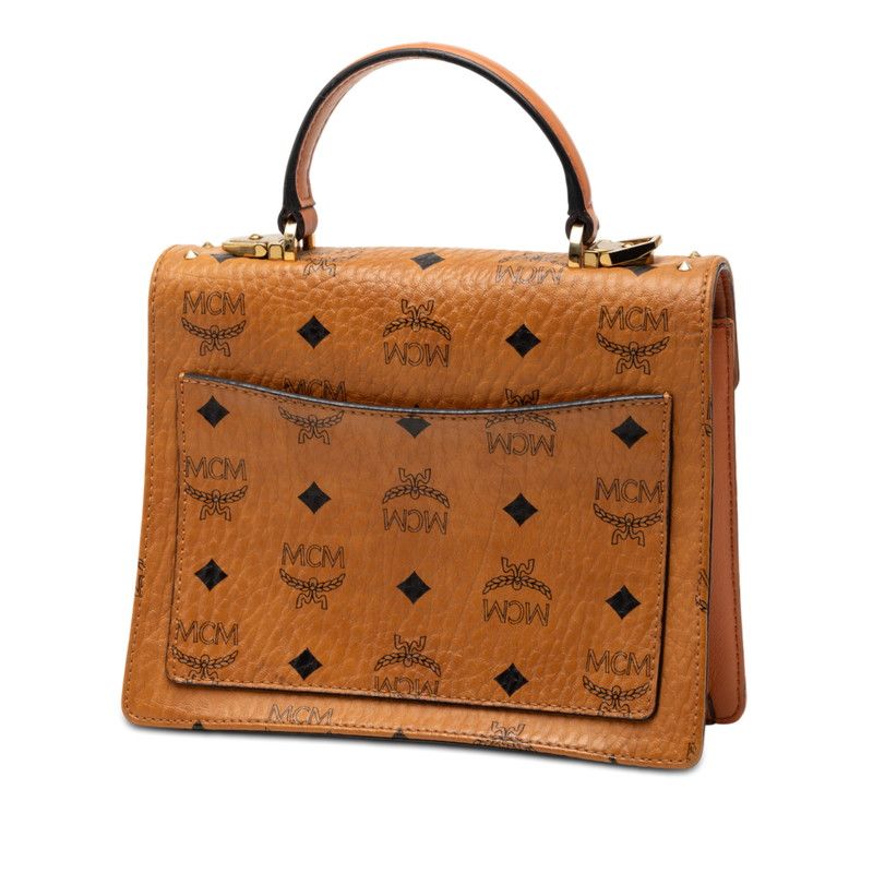エム シー エム ヴィセトス モノグラム スタッズ ハンドバッグ