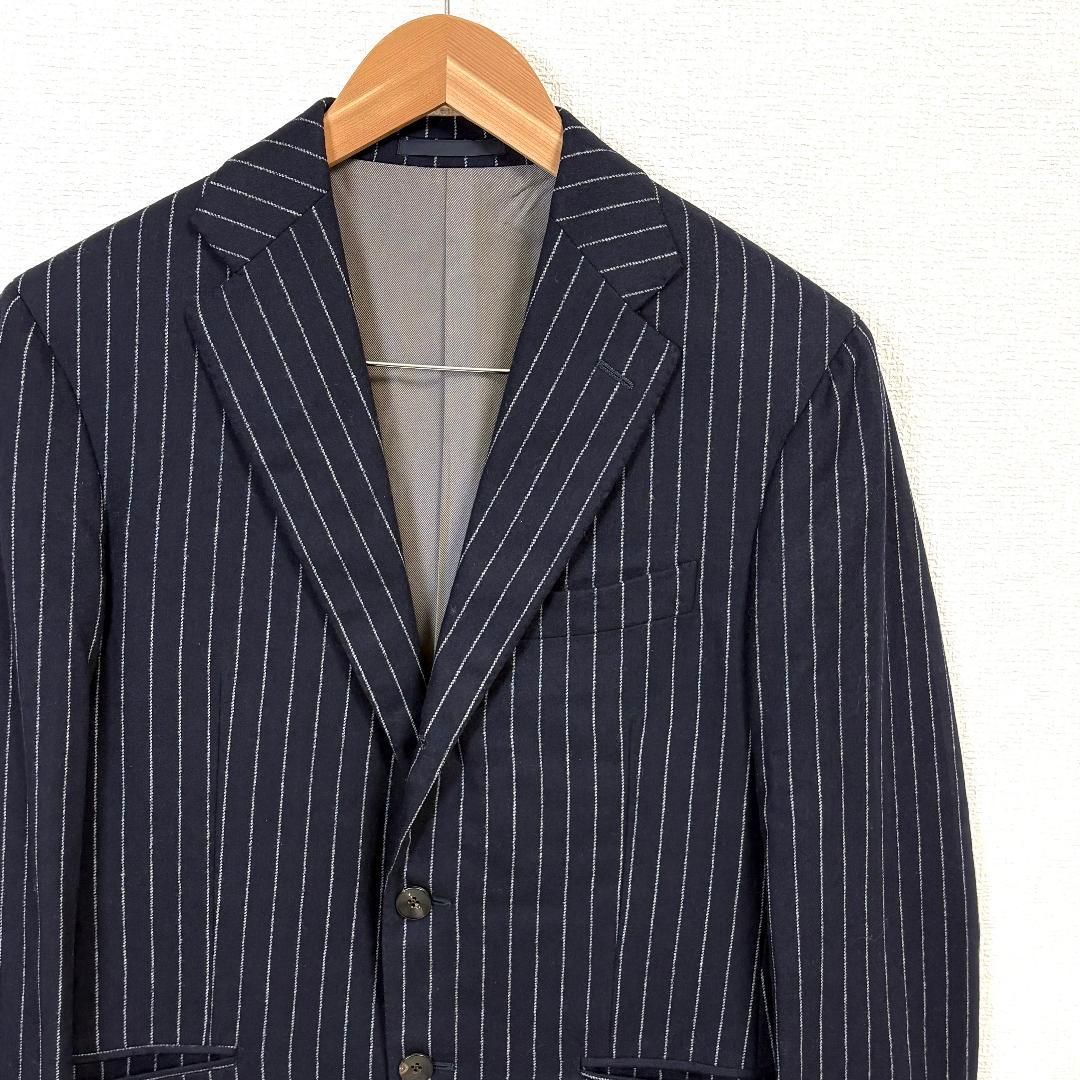 美品】 BOGLIOLI テーラードジャケット 46R ネイビー ストライプ