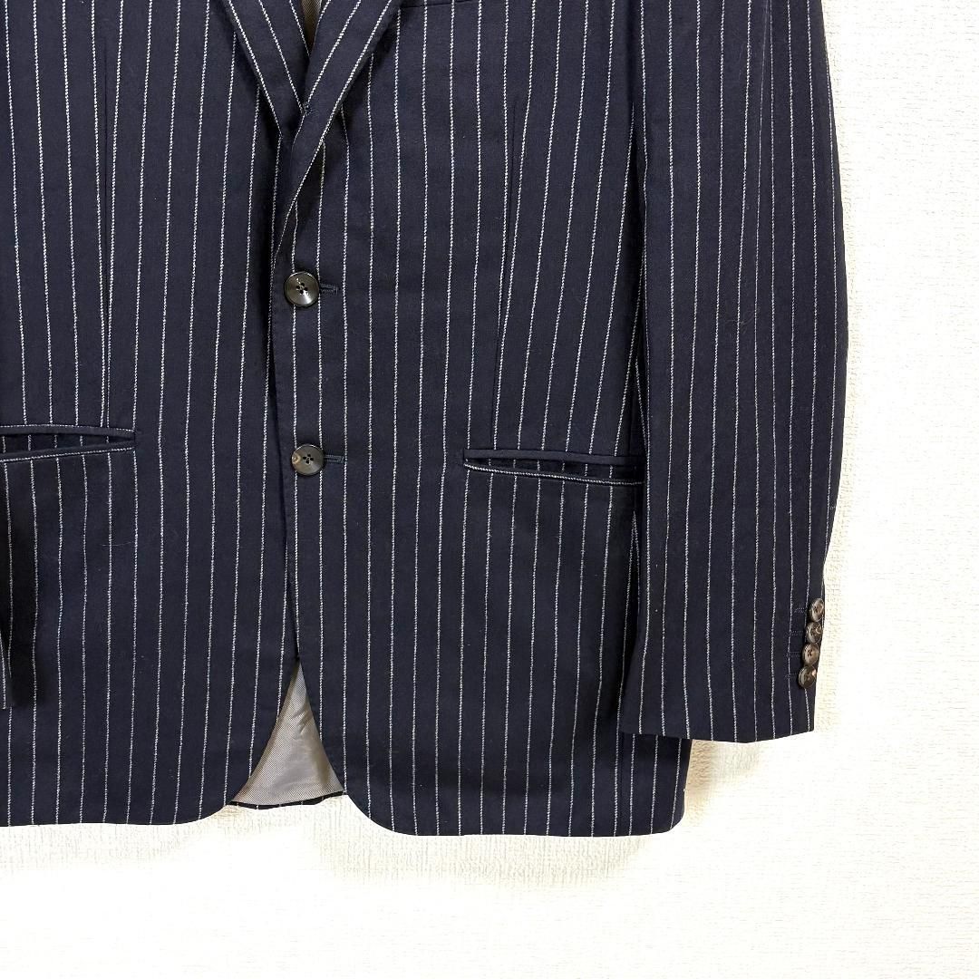 美品】 BOGLIOLI テーラードジャケット 46R ネイビー ストライプ