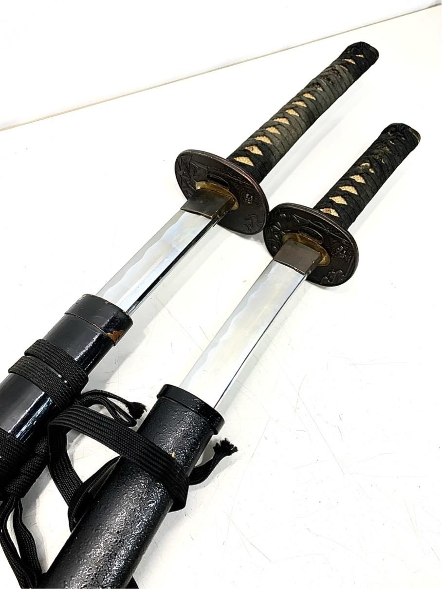 【美品】模造刀 大小 貴重 模造刀 大小セット 太刀・脇差 全長約103cm/約69cm 観賞用 美術刀