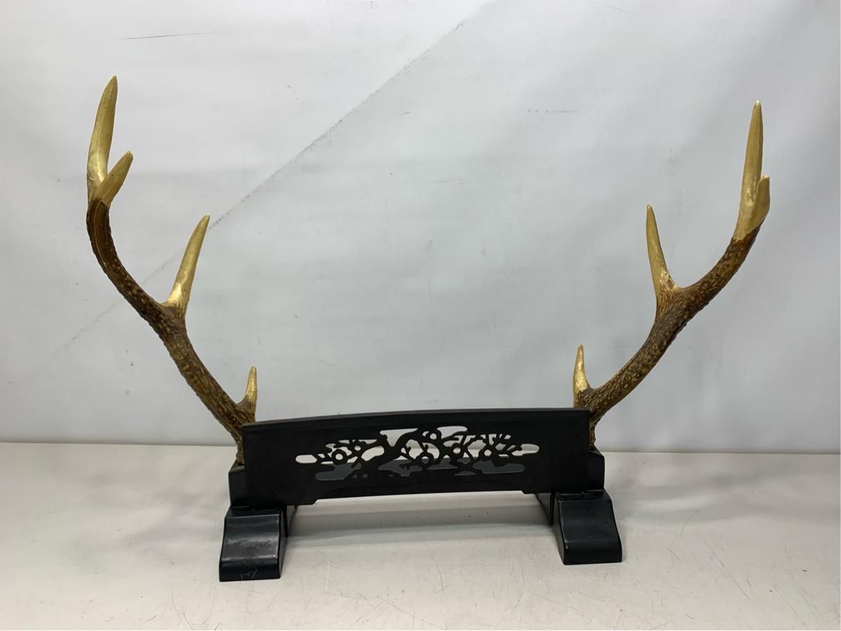 鹿角調 刀掛け 3本掛け 模造刀・日本刀スタンド アンティーク