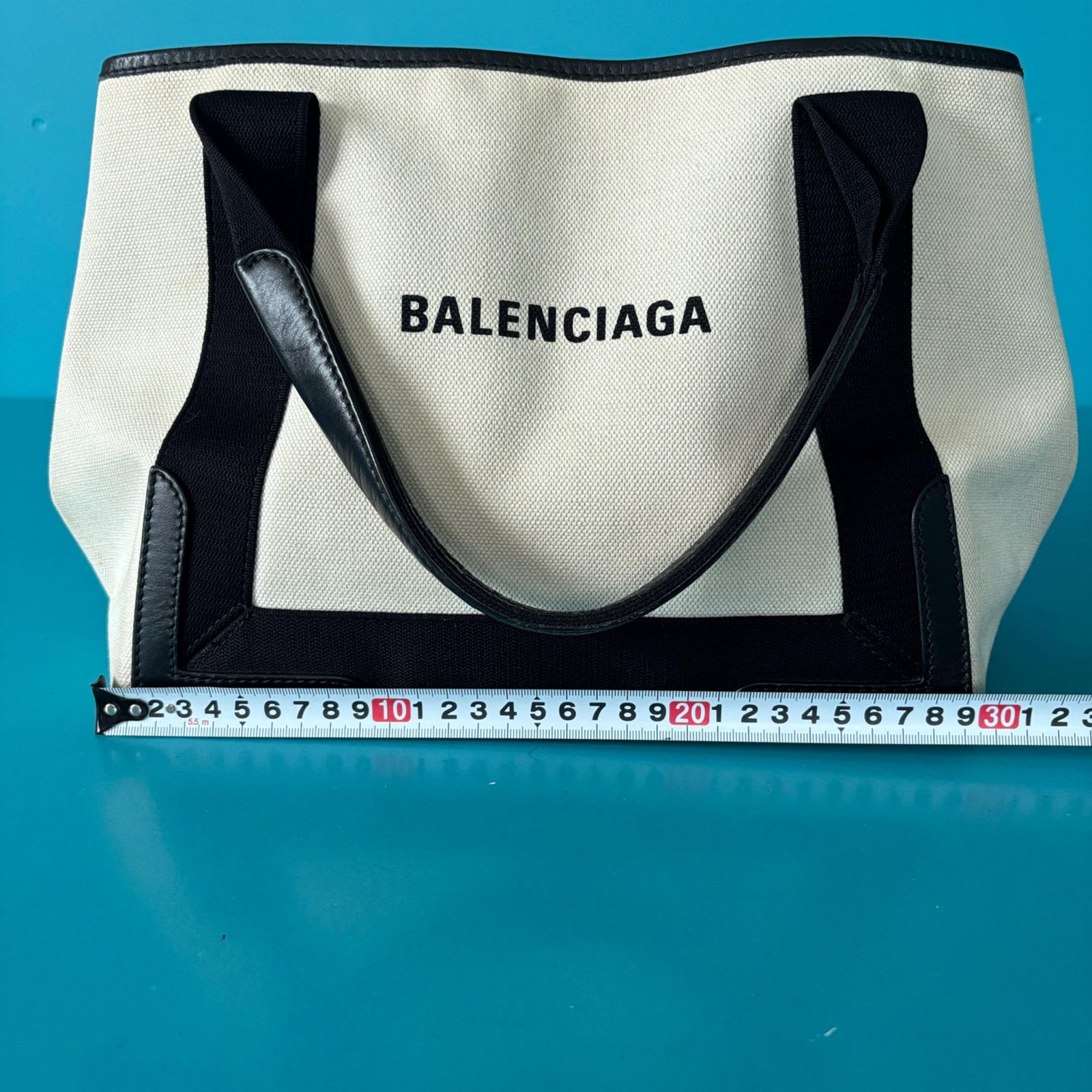 BALENCIAGA バレンシアガ ネイビーカバス S トートバッグ キャンバス