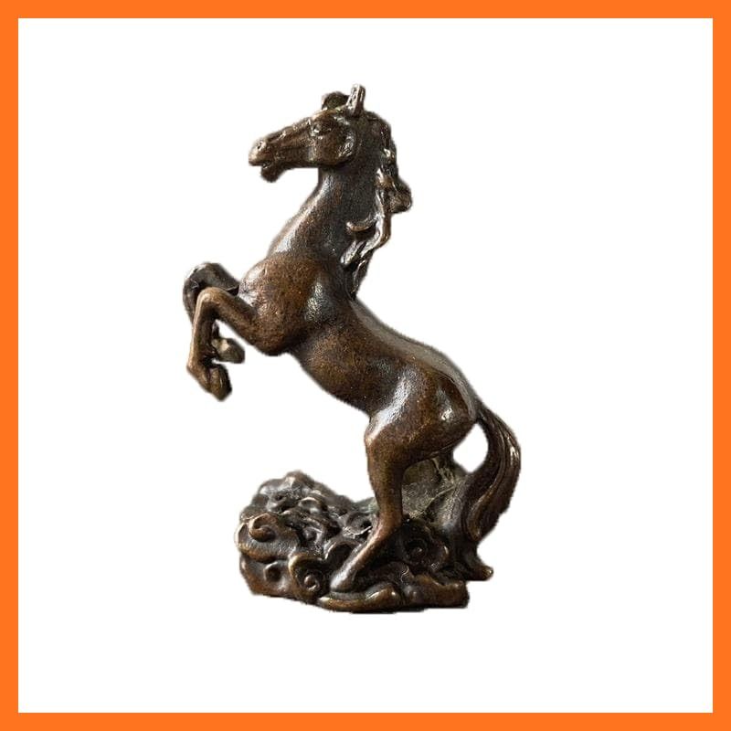 新品】 [猫神山] 十二支 午 馬 馬踏祥雲 4cm 文鎮 ペーパーウェイト 銅