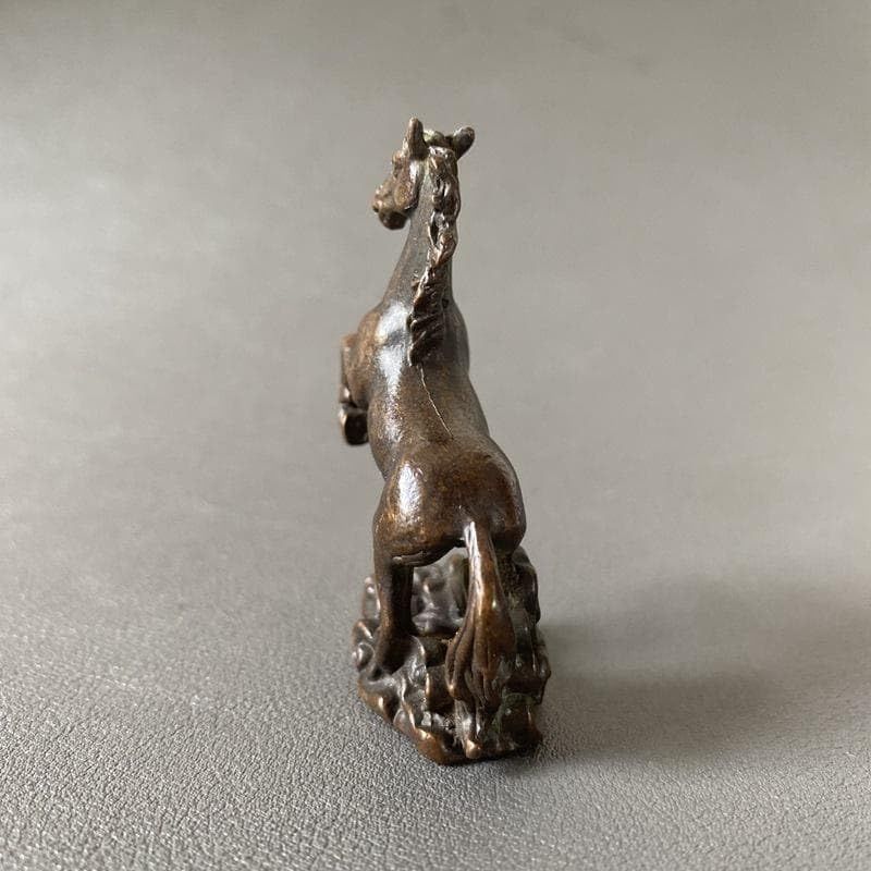 旧蔵 銅製 馬モチーフ文鎮 飾り 置物 旧蔵 銅製 馬モチーフ文鎮 飾り