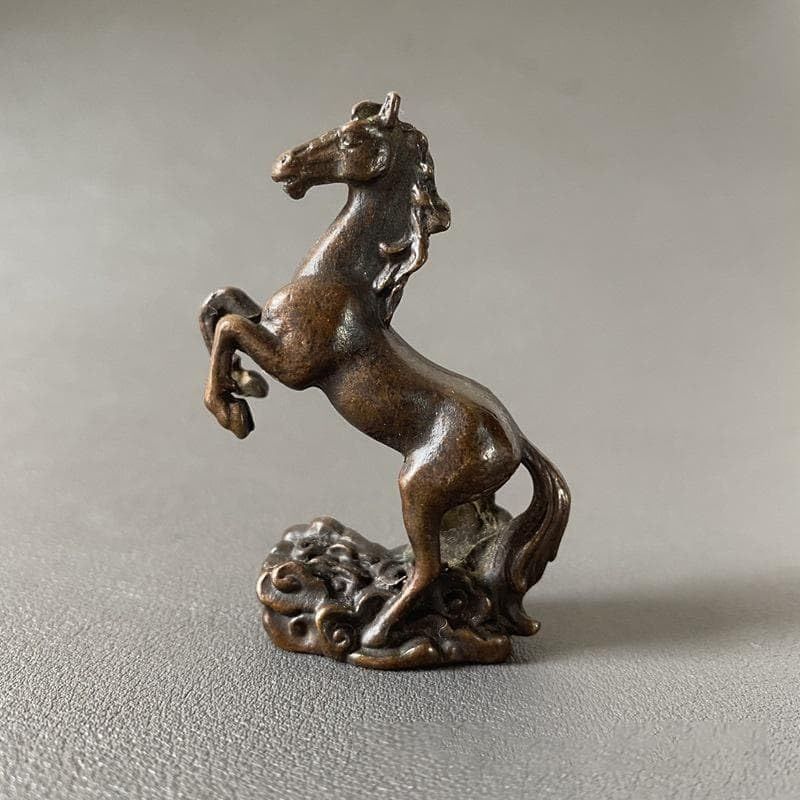 新品】 [猫神山] 十二支 午 馬 馬踏祥雲 4cm 文鎮 ペーパーウェイト 銅