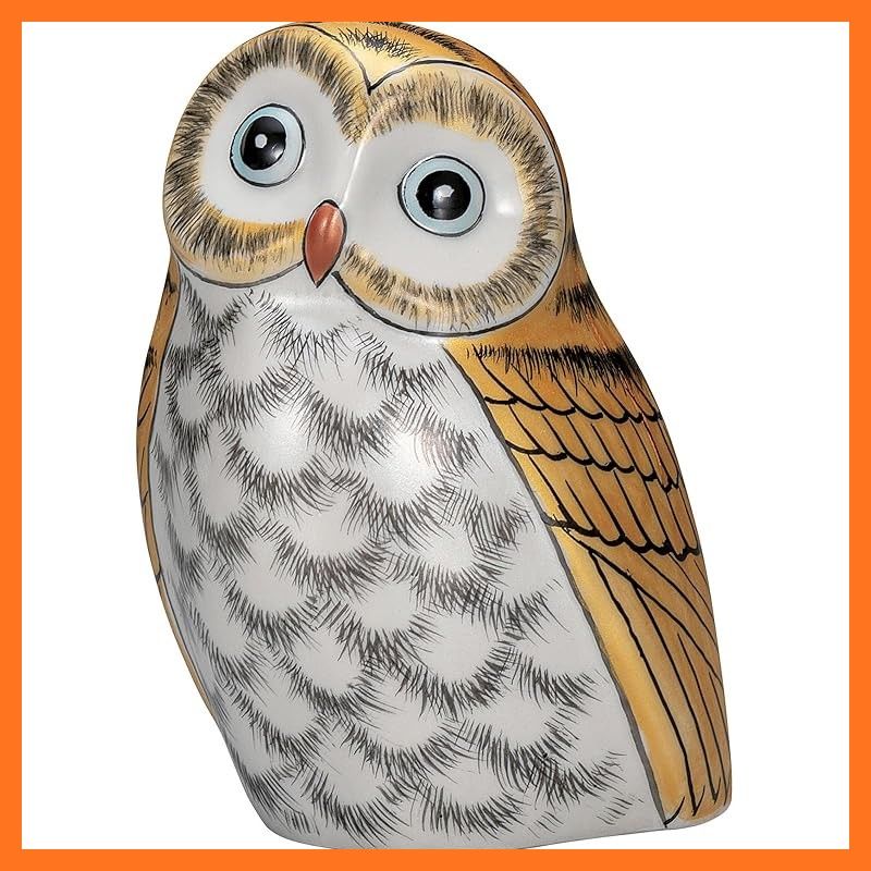 九谷焼 ふくろう 置物 開運 厄除け 高さ12 5cm 4号 金彩 K9 1693