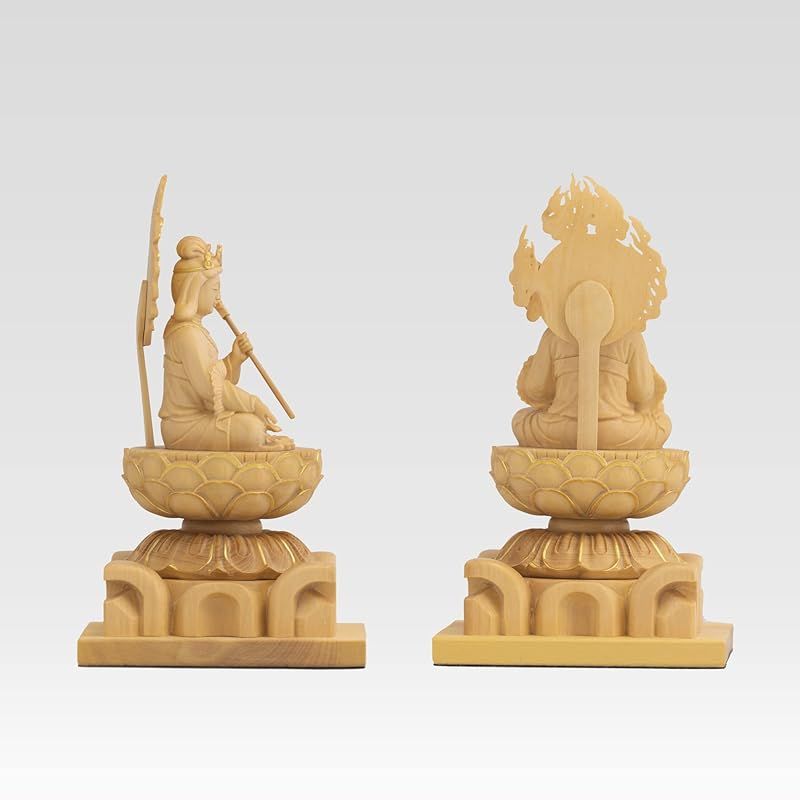 ふ*き様 木製仏像 新品】 極小仏 摩利支天 座像 10.5cm（木製：ツゲ 金泥仕上）＿仏像