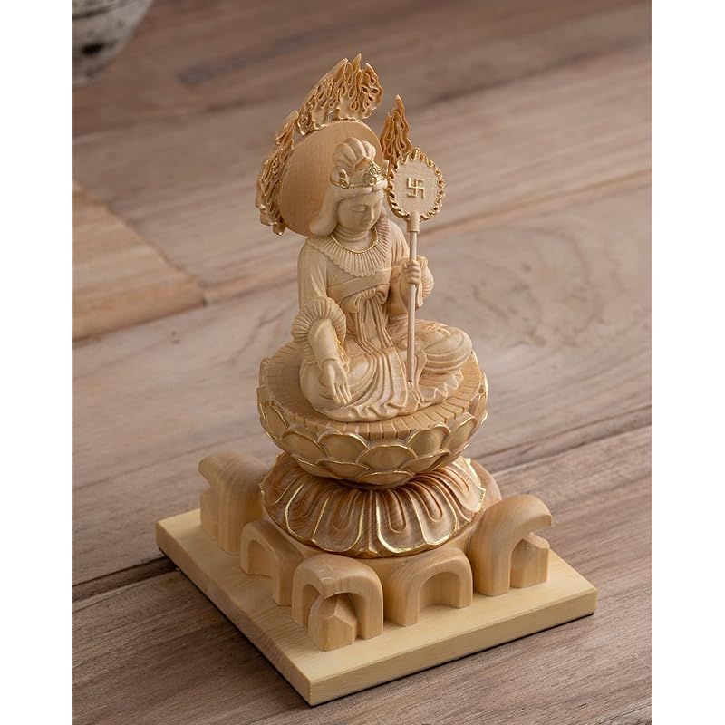 新品】 極小仏 摩利支天 座像 10.5cm（木製：ツゲ 金泥仕上）＿仏像