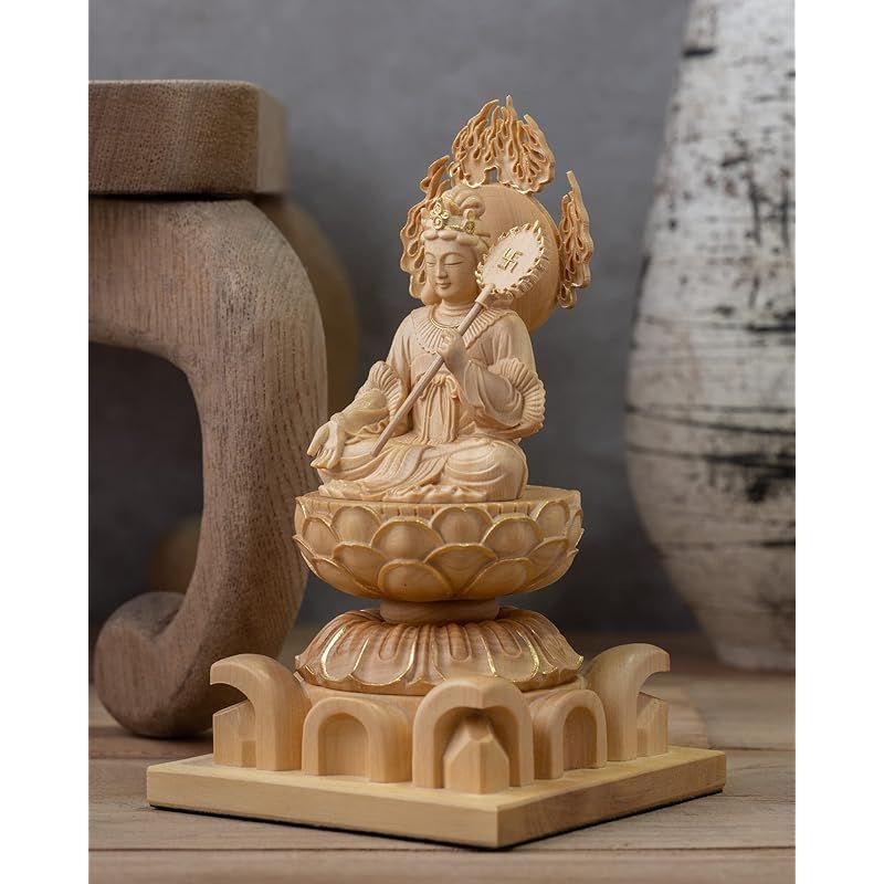 新品】 極小仏 摩利支天 座像 10.5cm（木製：ツゲ 金泥仕上）＿仏像