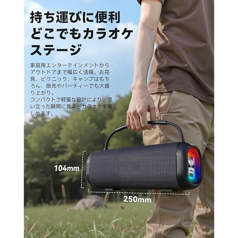 カラオケスピーカー Hoshikou Denpa 80W大出力ポータブルスピーカー