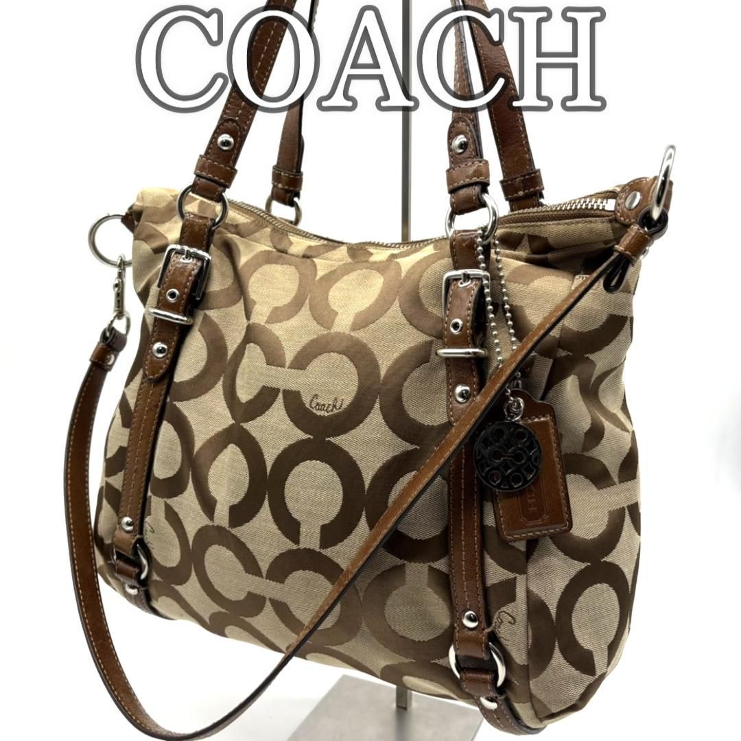 コーチ COACH トートバッグ キャンバス オプアート 2way レザー コーチ COACH トートバッグ キャンバス オプアート 2way レザー