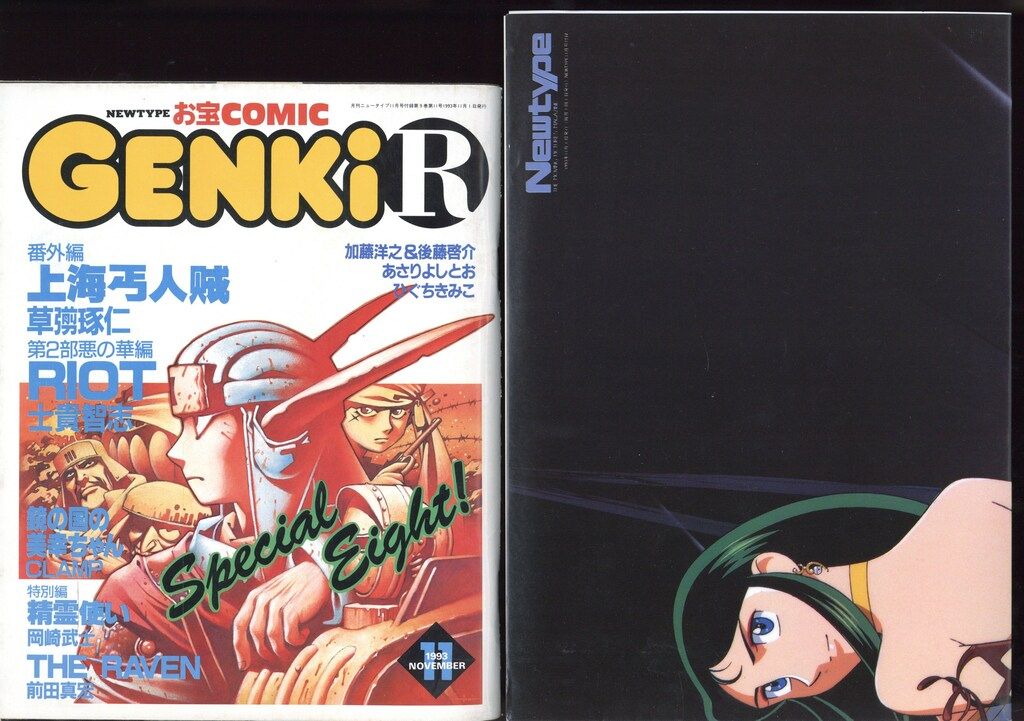 角川book 角川書店 1993年(平成5年)のアニメ雑誌 付録つき Newtype 1993年(平成5
