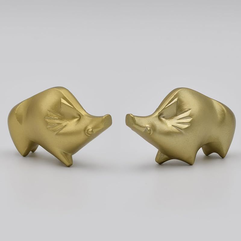 新品】 銀雅堂 開運十二支 干支置物 亥（い、いのしし）金属製＿十二支