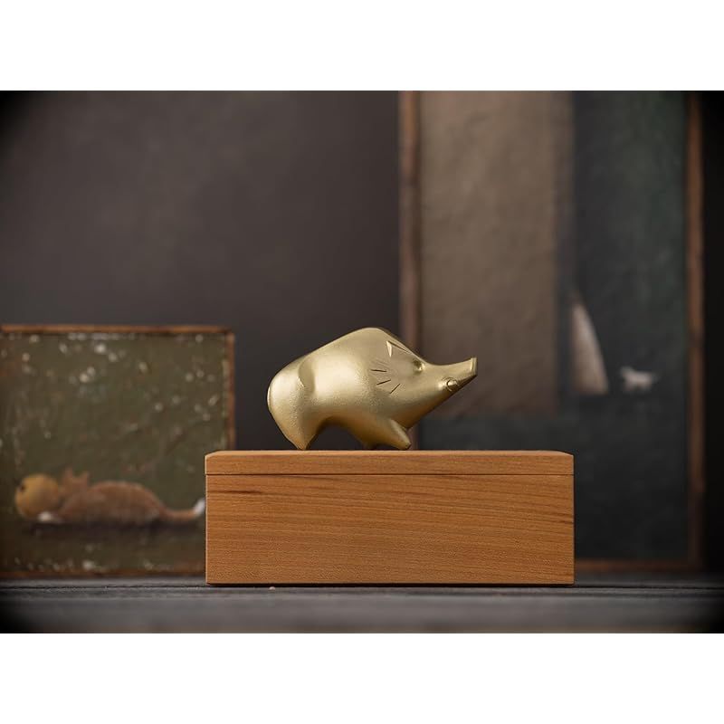 新品】 銀雅堂 開運十二支 干支置物 亥（い、いのしし）金属製＿十二支