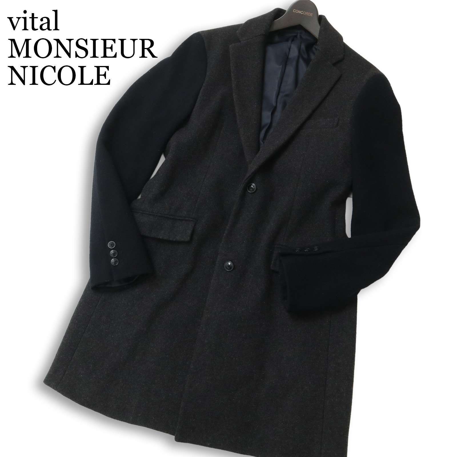 vital MONSIEUR NICOLE ムッシュ ニコル 秋冬 スリーブ切替☆ メルトン