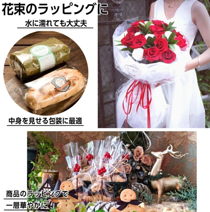 OPPロールフィルム［幅39cm×長さ50m 厚さ40ミクロン］透明包装フィルム