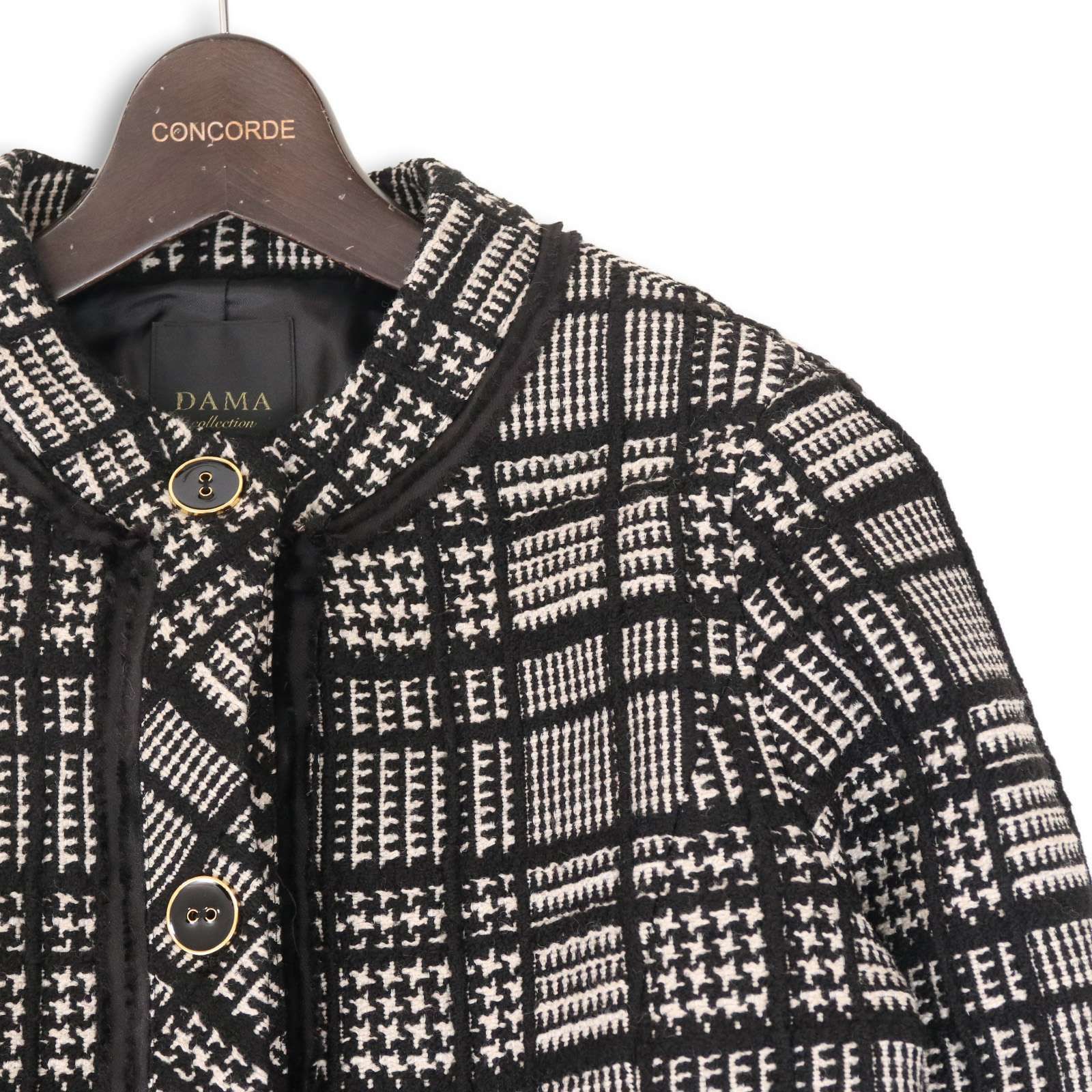 DAMA collection 　ダーマ　ノーカラー　ツイード　ジャケット DAMA collection ツイードラメジャケット ノーカラー セレモニー