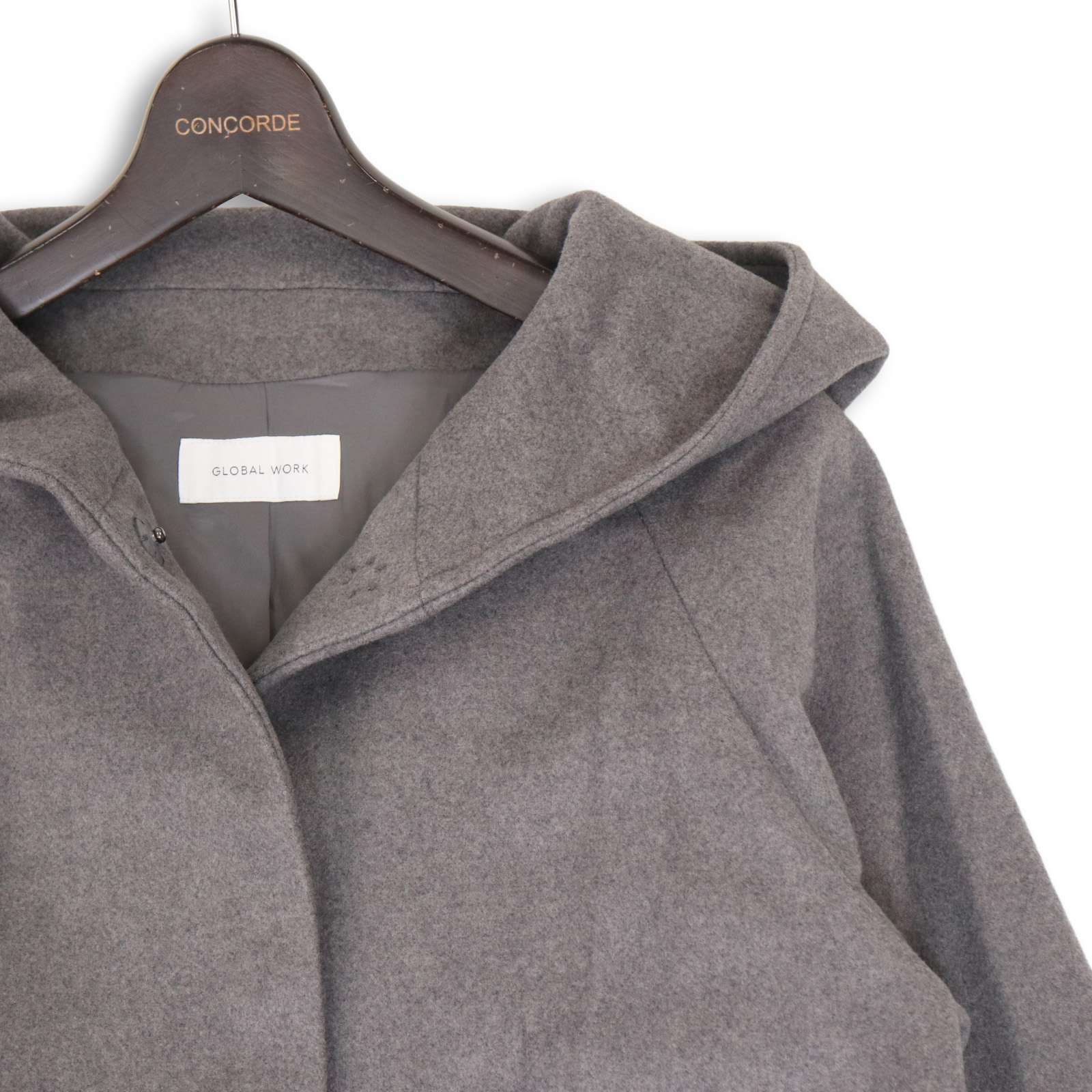 GLOBAL WORK グローバルワーク 秋冬☆ フーデッド ラグラン コート Sz.L レディース 灰 - メルカリ