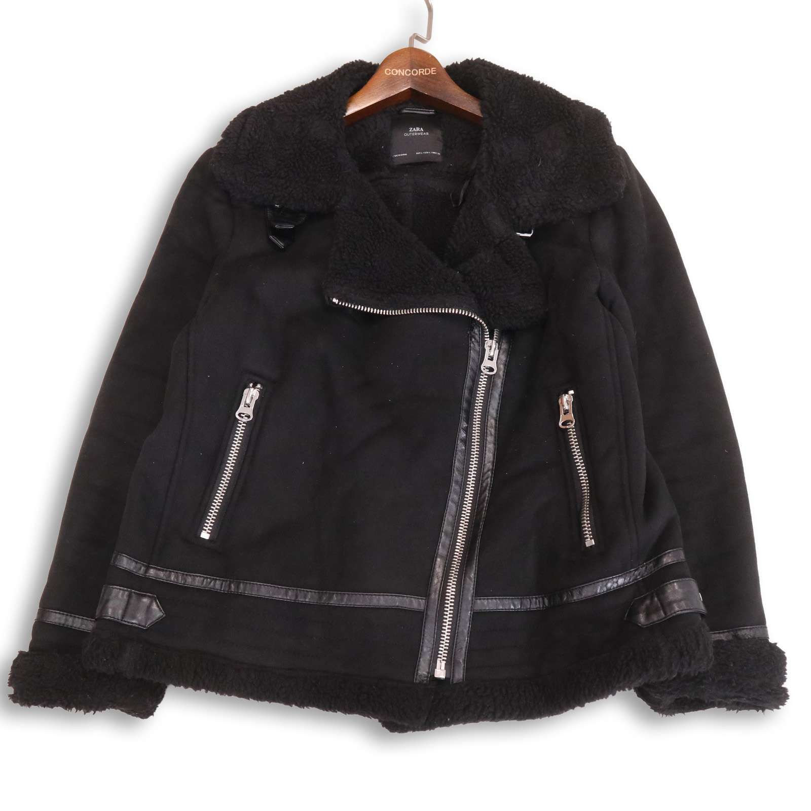 ZARA ザラ 秋冬 フェイク ムートン☆ ボア ライダース ブルゾン