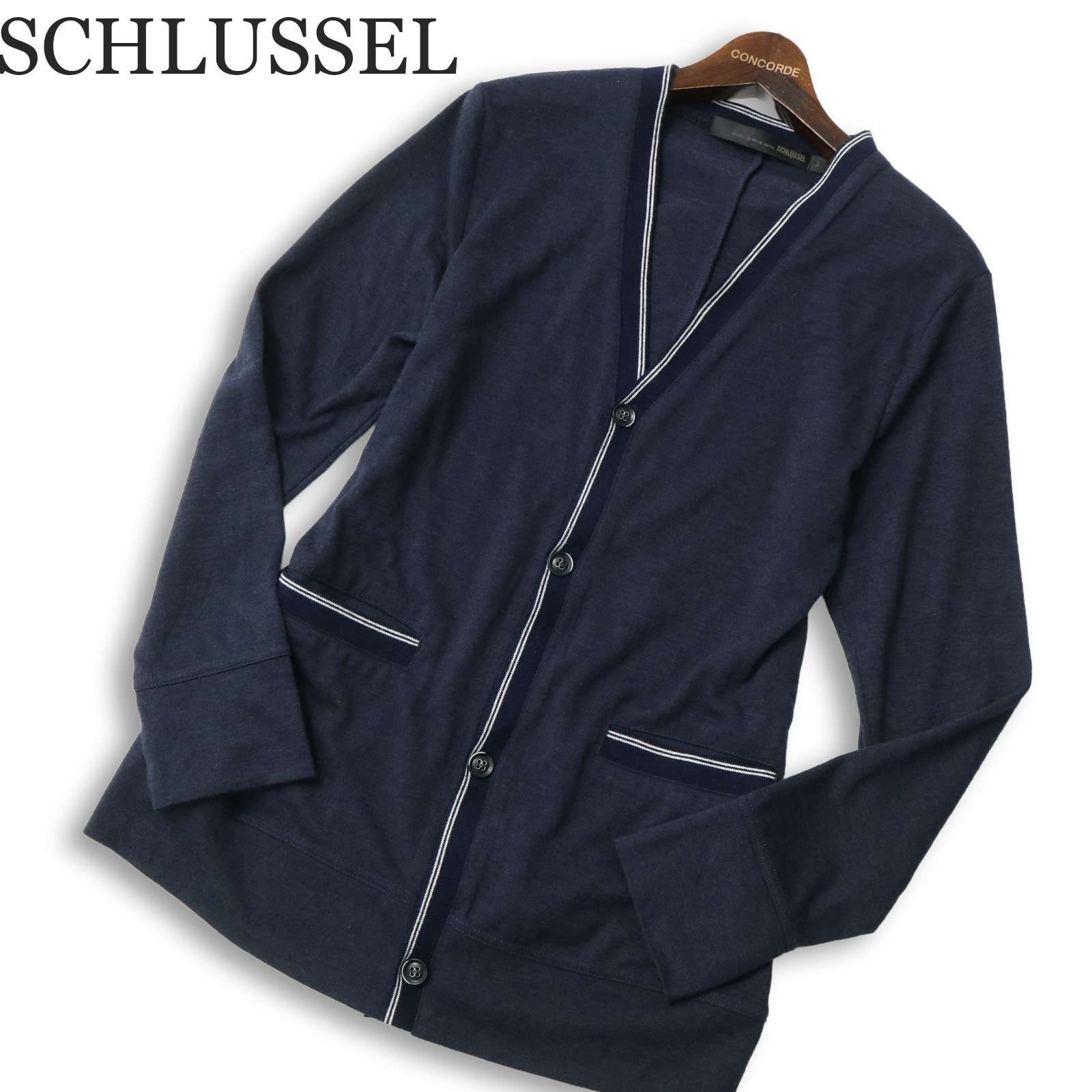 SCHLUSSEL シュリセル 秋冬☆ ライン ニット カーディガン 羽織り Sz.3 