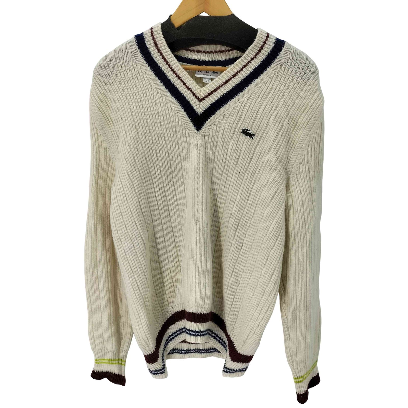 ラコステ LACOSTE Vネックリブニット チルデンセーター メンズ 5