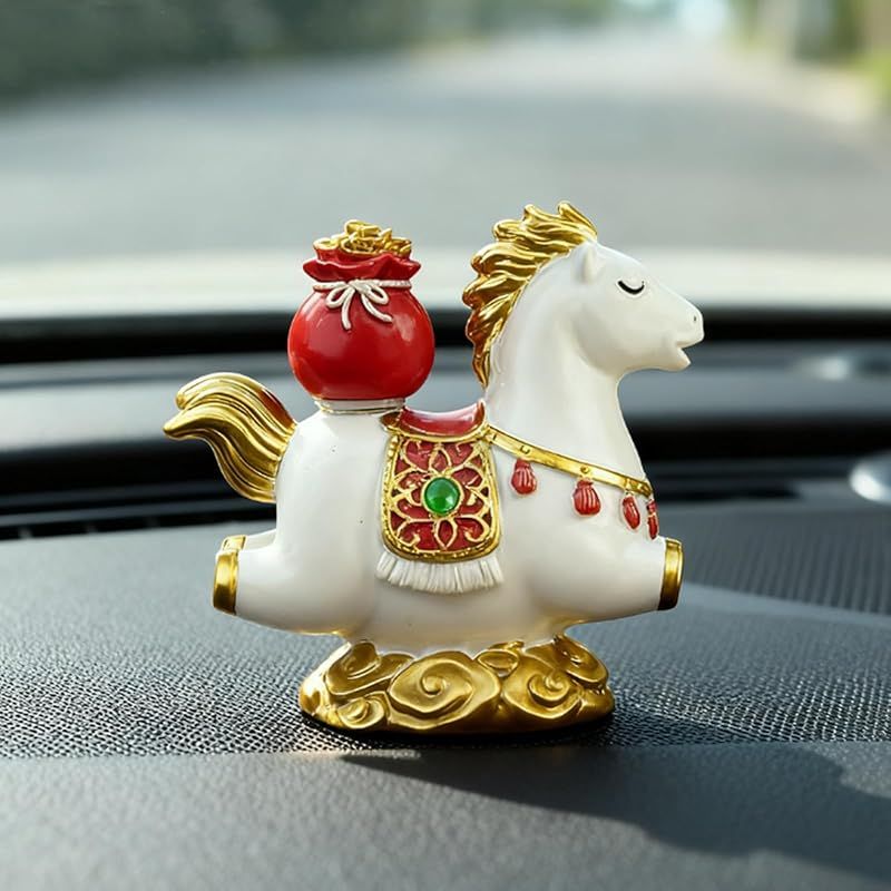 新品】 koundeneko 2026年 干支 置物 紅白の馬 2点セット 中国 春節 旧