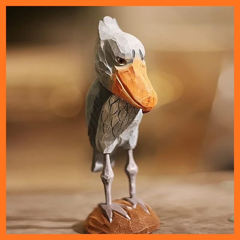 新品】 （hej!e) ハシビロコウ置物 Shoebill 木彫 木製 オブジェ 北欧
