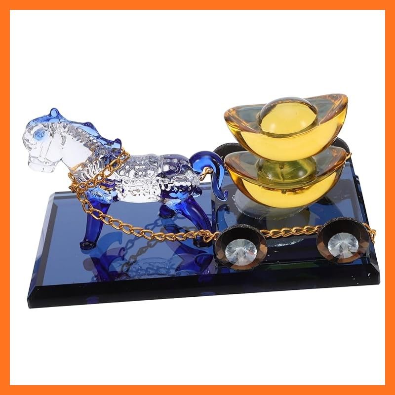 新品】 Zerodeko クリスタル馬車置物 風水富飾り 元宝付き 十二支午年 新品】 Zerodeko クリスタル馬車置物 風水富飾り 元宝付き 十二支午年