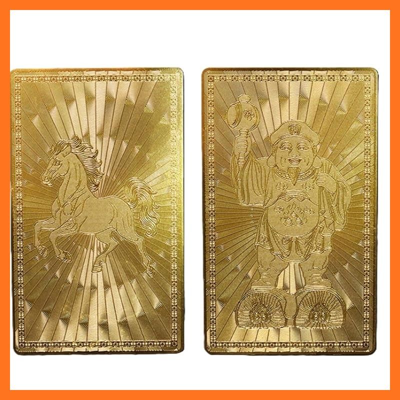 新品】 風水札 馬と大黒天 干支午年 金運護符カード ゴールド 仕事運