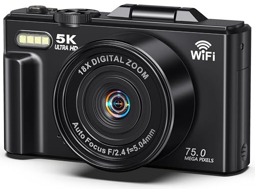 デジカメ 5K 7500万画素 3.0インチ IPS スクリーン 180度回転可能 自