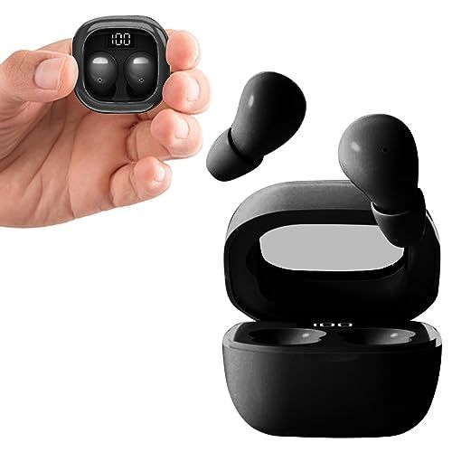 Kandar 寝ホン 小型 睡眠用イヤホン 痛くない ワイヤレス Bluetooth 寝ながら ワイヤレスイヤホン ミニサイズ 超小型 カナルタイプ 左右分離型 片耳|両耳 Type‐C iOS Android mu 15 ブラック s 機内マスク 耳栓 